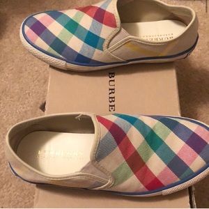 Burberry plaid rainbow shoes size 37